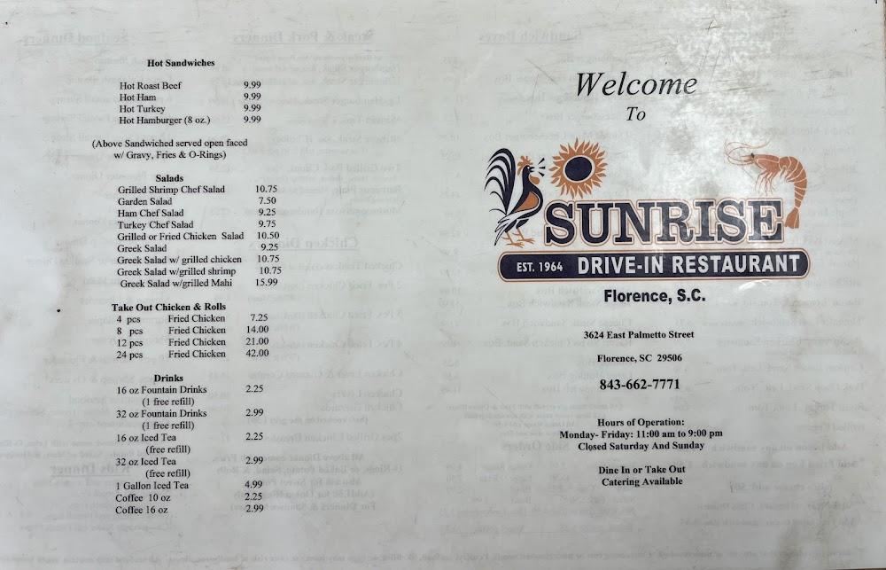 Sunrise Drive-In Menu image 1